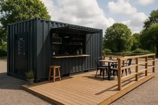 Container converted into a café kiosk