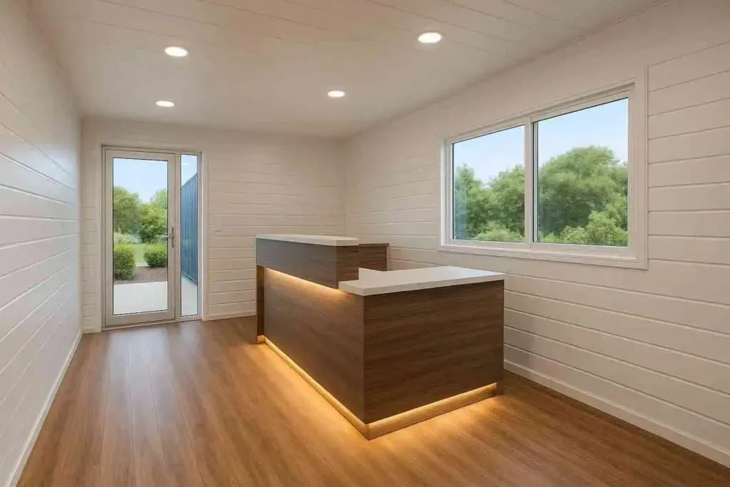 Porta cabin reception interior