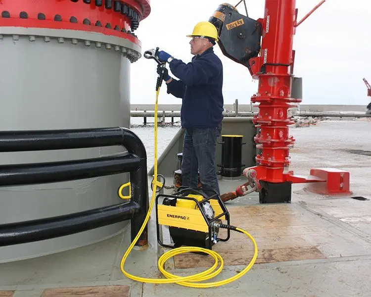 High-pressure cleaning equipment in use