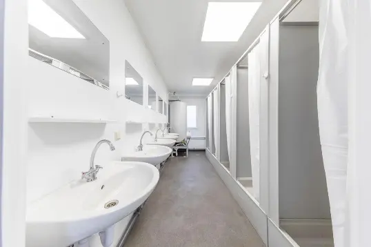 Row of washbasins